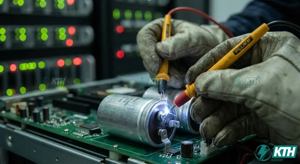 Transformer Diagram Decoded: A Systems Engineering Guide (2025) 3 An electrical engineer testing a capacitor on a circuit board, symbolizing the residual connections used to prevent vanishing gradients in deep neural networks.