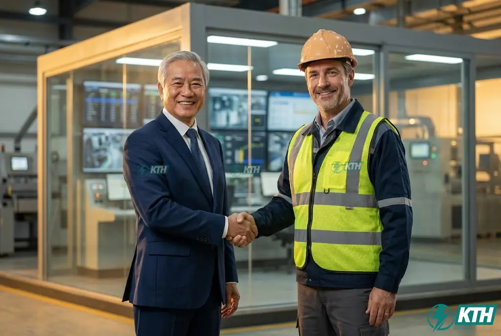 KTH Electric leadership committing to strategic partnership and technical support for industrial clients in Vietnam.