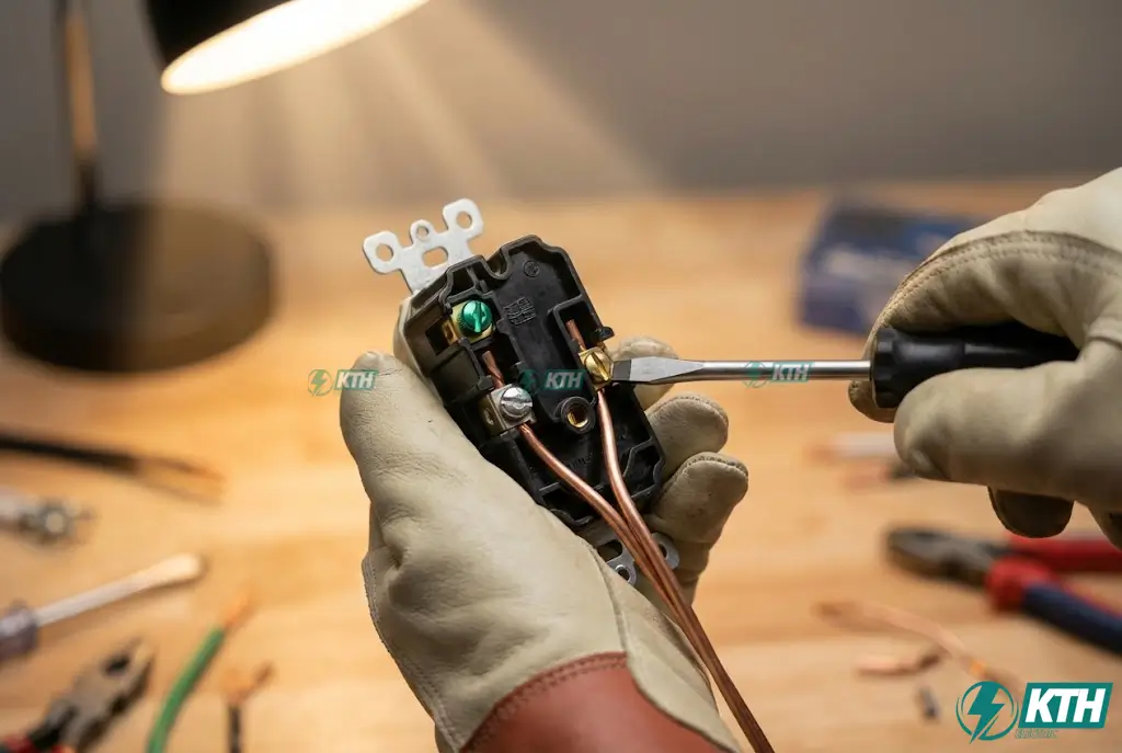 NEMA TT-30 Wiring Guide: Connect the Brass screw to Hot, the Silver screw to Neutral, and the Green screw to Ground