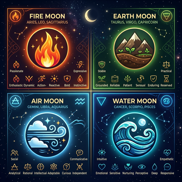 Infographic: Mặt Trăng Trong Chiêm Tinh – Cảm Xúc, Bản Năng Và Tâm Hồn Thật Của Bạn