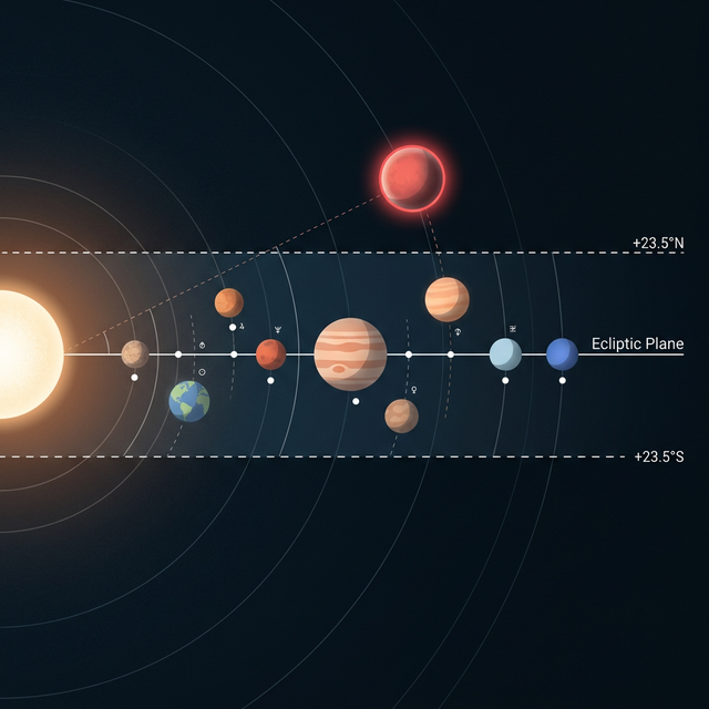 Infographic: Vĩ Độ Vàng Trong Lá Số – Xích Vĩ Và Cách Hành Tinh Biểu Hiện Theo Bán Cầu