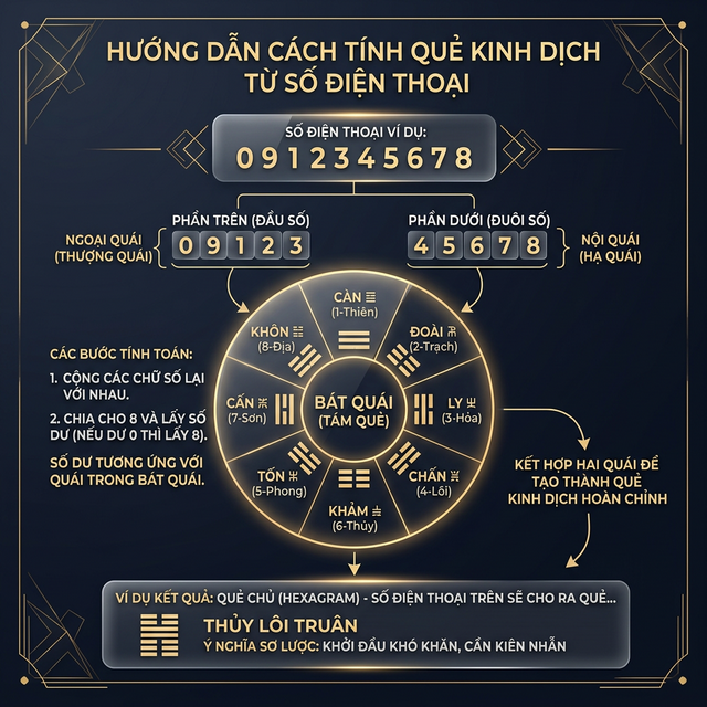 Cách tính Quẻ Kinh Dịch từ số điện thoại