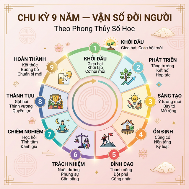 Chu kỳ 9 năm vận số đời người phong thủy