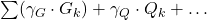 \sum (\gamma_{G} \cdot G_k) + \gamma_{Q} \cdot Q_k + \dots