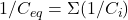 1/C_{eq} = \Sigma(1/C_i)