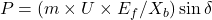 \[P = (m \times U \times E_f / X_{đb}) \sin \delta\]