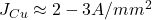 J_{Cu} \approx 2 - 3 A/mm^2
