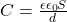 C = \frac{\epsilon \epsilon_0 S}{d}