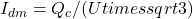 I_{dm} = Q_c / (U times sqrt{3})