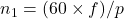 n_1 = (60 \times f) / p