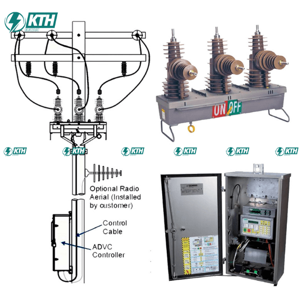 Recloser loại 3 pha, dùng lắp đặt trên cột, dập hồ quang trong buồng chân không, cách điện bằng khí SF6 hoặc chất điện môi rắn. Trên vỏ ngoài Recloser có sẵn vị trí để lắp chống sét.