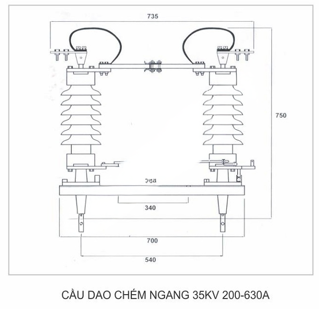 Cầu Dao Cách Ly 35kV Chém Ngang Ngoài Trời 