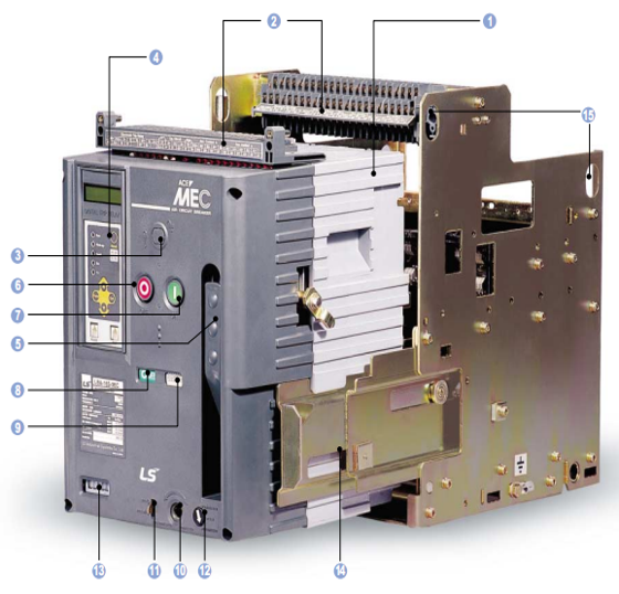 Hình ảnh cấu tạo bên trong của máy cắt không khí ACB