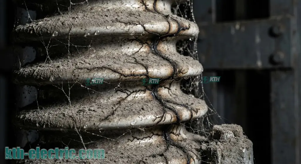 Bụi bẩn bám trên sứ cách điện gây phóng điện bề mặt