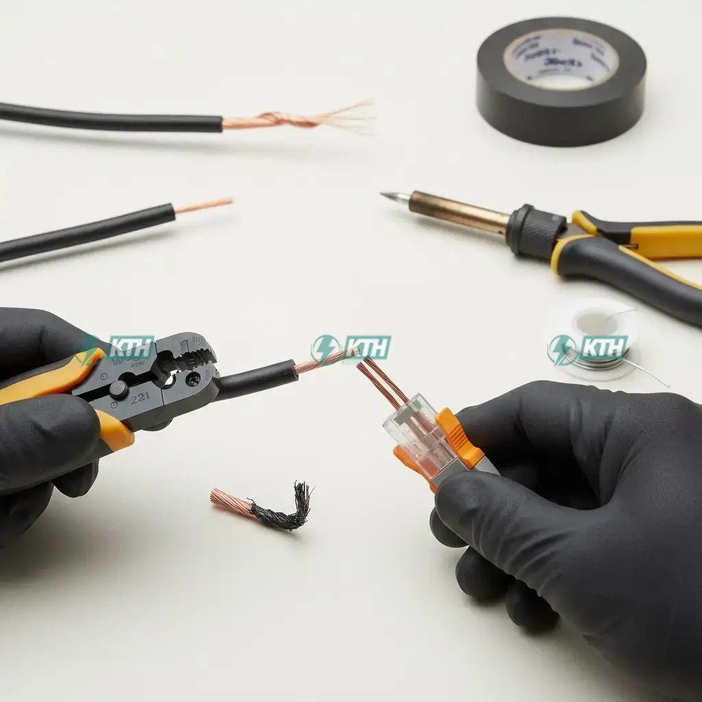 Dây Điện Bị Hở: Hiểm Họa Chết Người & 3 Cách Xử Lý An Toàn 100% 4 Cắt Bỏ & Đấu Nối Lại (Khi lõi đồng bị tổn thương)