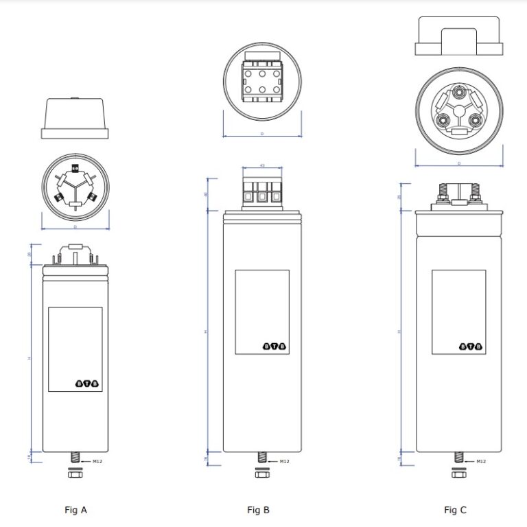 Cấu tạo của tụ bù 3 pha hạ thế
