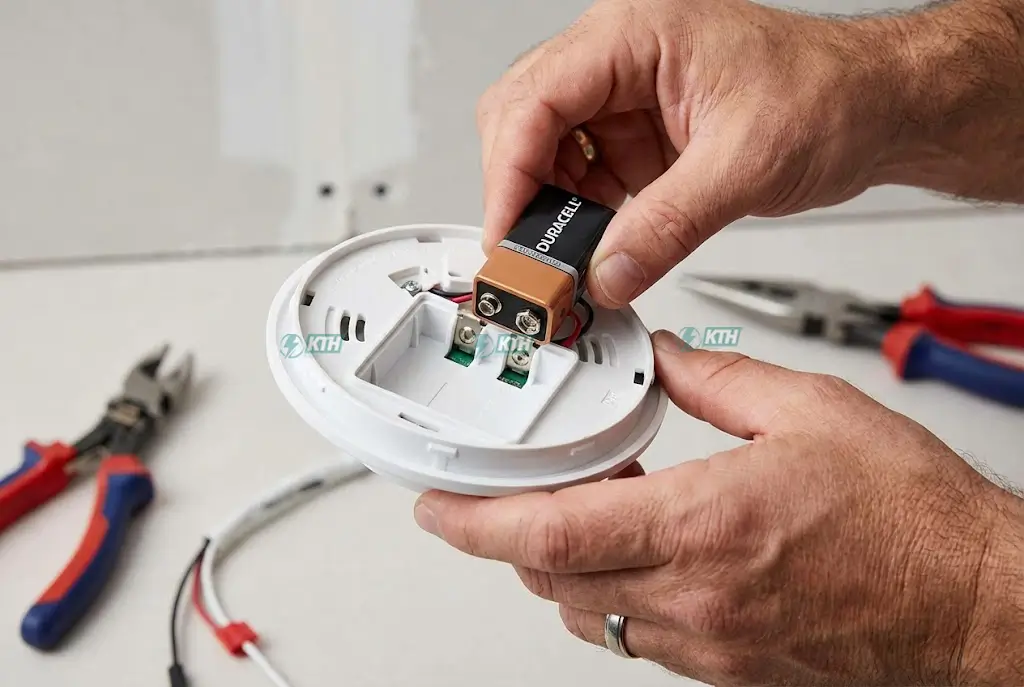 Tại Sao Đầu Báo Cháy Hay Báo Giả? 7 Cách Khắc Phục (2025) 3 Cách thay pin cho đầu báo cháy khi thiết bị phát ra tiếng kêu tít tít ngắt quãng do pin yếu.