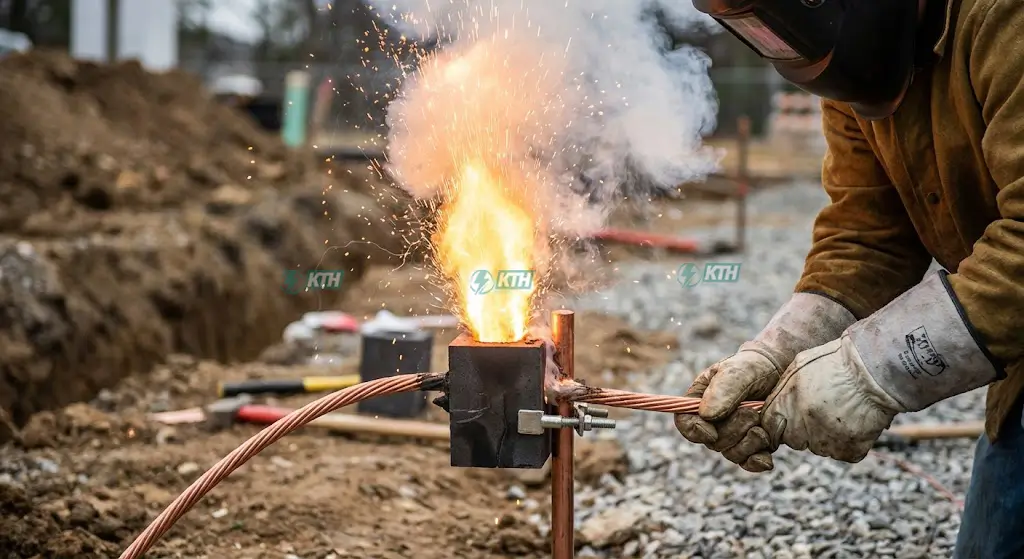 Kỹ thuật viên KTH Electric sử dụng máy đo điện trở đất chuyên dụng Kyoritsu để nghiệm thu công trình.