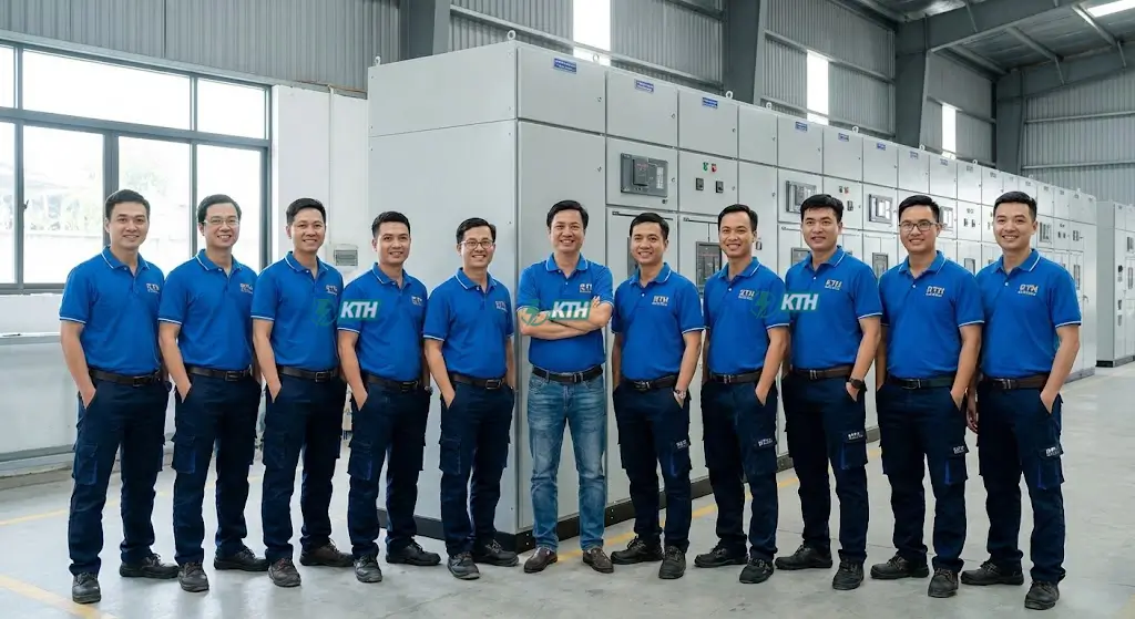 Đội ngũ kỹ sư KTH Electric giàu kinh nghiệm cam kết chất lượng tủ điện công nghiệp an toàn và thẩm mỹ.