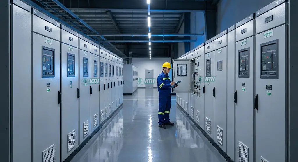 Hệ thống tủ điện tổng MSB trong nhà máy công nghiệp hiện đại đạt chuẩn IEC 61439 và TCVN.