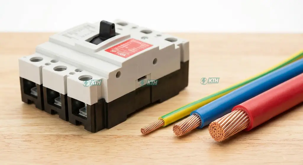 So sánh tiết diện dây cáp điện 3 pha và Aptomat MCCB Schneider để chọn thiết bị phù hợp.