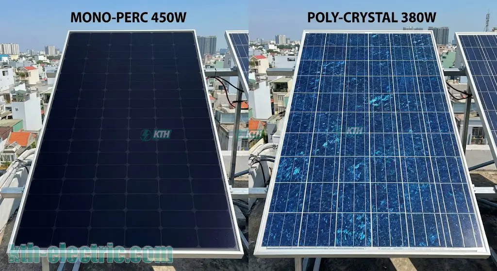Đèn Năng Lượng Mặt Trời Chính Hãng 2025: Bảng Giá & Kinh Nghiệm Mua 3 Phân biệt tấm pin năng lượng mặt trời Mono và Poly