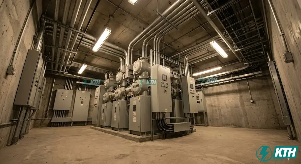 So sánh diện tích trạm biến áp GIS lắp đặt trong tầng hầm tòa nhà cao tầng tiết kiệm không gian