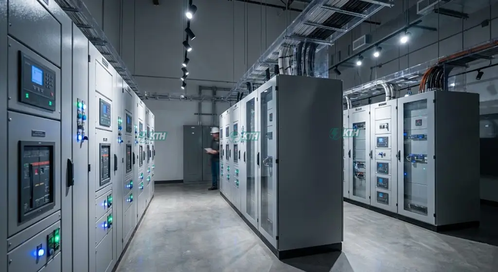 Hệ thống tủ phân phối đóng cắt hạ thế đạt tiêu chuẩn IEC 61439 mới nhất trong nhà máy công nghiệp 2025.