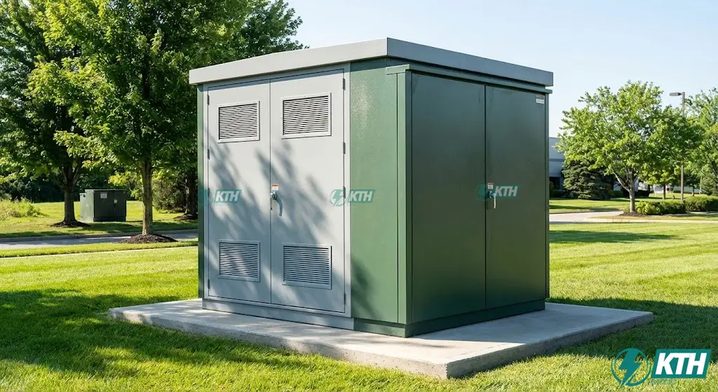 Mẫu trạm cắt Kiosk hợp bộ vỏ kim loại thi công nhanh gọn, an toàn cho khu dân cư và nhà máy.