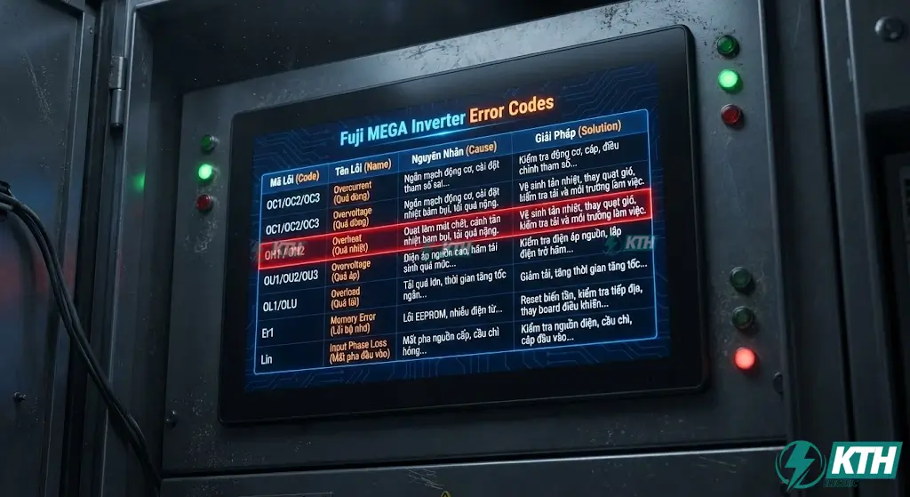 Bảng mã lỗi biến tần Fuji MEGA