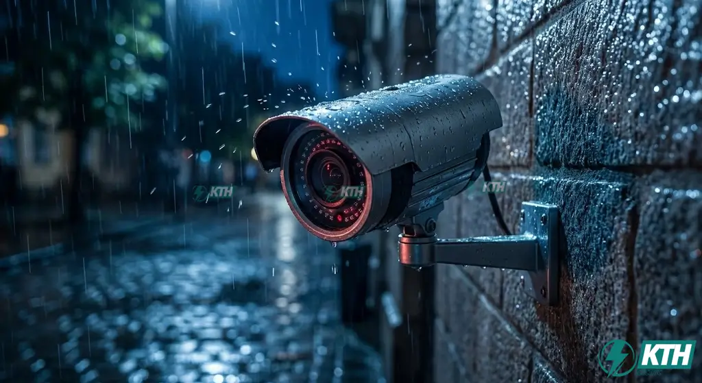 Kinh Nghiệm Mua Camera An Ninh: Quy Trình 4 Bước Chuẩn 2025 4 Camera an ninh ngoài trời chống nước tiêu chuẩn IP67 hoạt động bền bỉ trong điều kiện trời mưa ban đêm.