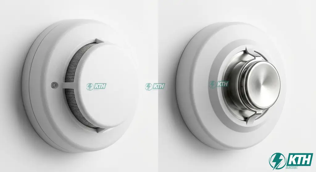 So sánh sự khác biệt giữa đầu báo khói quang điện và đầu báo nhiệt gia tăng trong hệ thống PCCC.