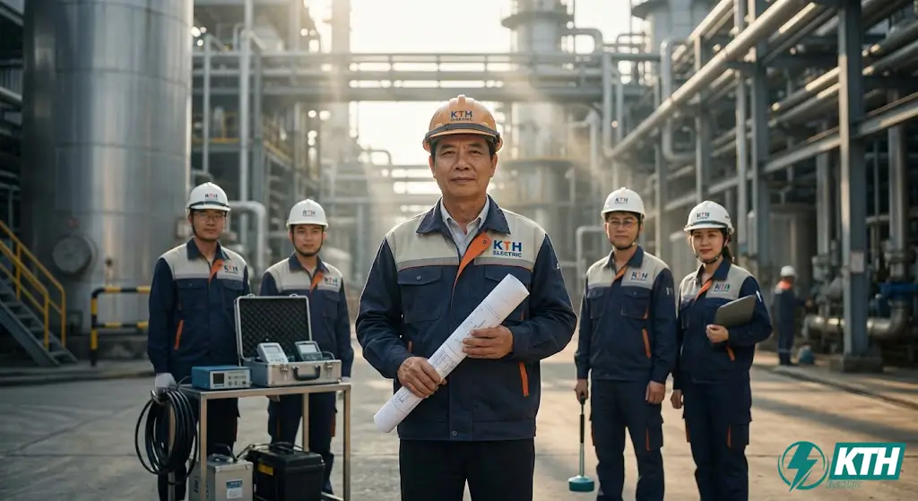 Đội ngũ chuyên gia kỹ thuật điện nước KTH Electric với 20 năm kinh nghiệm xử lý sự cố PCCC