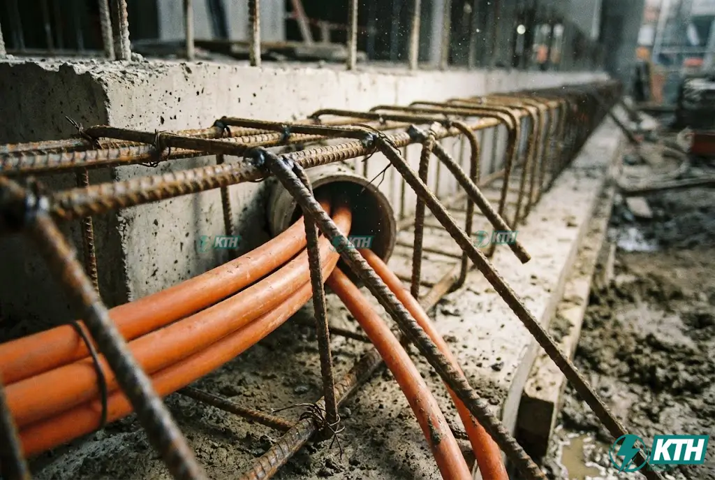 Chi tiết gia cường thép lỗ mở xuyên dầm cho ống gen điện mep theo tiêu chuẩn tcvn 5574:2018 tránh nứt dầm.