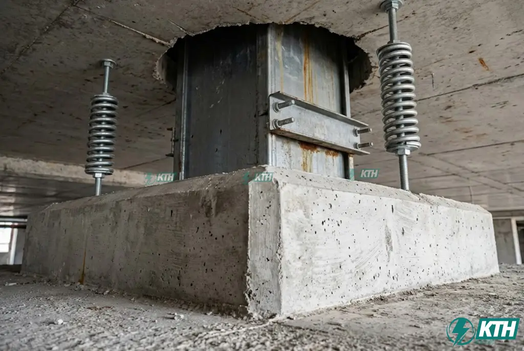 Chi tiết gờ bê tông chống nước cao 100mm cho hệ thống Busway trục đứng đi xuyên tầng tòa nhà cao tầng