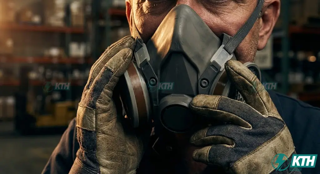 Hướng dẫn cách kiểm tra độ kín Fit Test mặt nạ phòng độc bằng phương pháp áp suất âm.