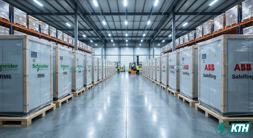 Kho hàng tủ trung thế RMU Schneider RM6 và ABB SafeRing chính hãng sẵn sàng giao ngay tại KTH Electric.