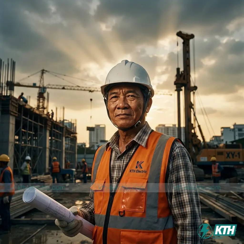 Kỹ sư KTH Electric giám sát quy trình khoan khảo sát địa chất tại công trình TP.HCM.