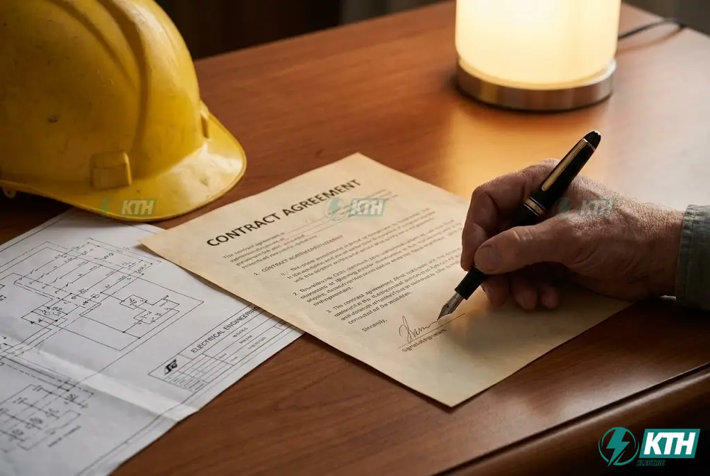 Hợp Đồng Mẫu Lắp Đặt Trạm Sạc EV: Chuẩn Pháp Lý & Kỹ Thuật 2025 4 Ký kết hợp đồng thi công trạm sạc xe điện với các điều khoản thương mại, bảo hành và tiến độ thanh toán rõ ràng.