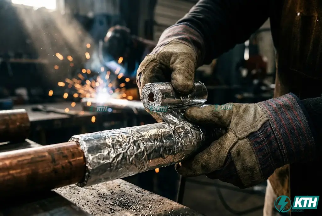 Quy trình bọc bảo ôn cách nhiệt kỹ lưỡng là bước quan trọng để ngăn chặn tình trạng đọng sương và thất thoát nhiệt.