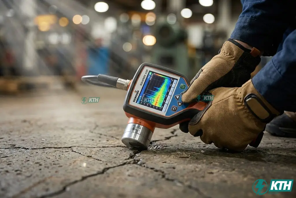 Cận cảnh thiết bị dò tìm rò rỉ nước Sewerin Aquaphon A200 chuyên dụng cho đường ống PCCC ngầm