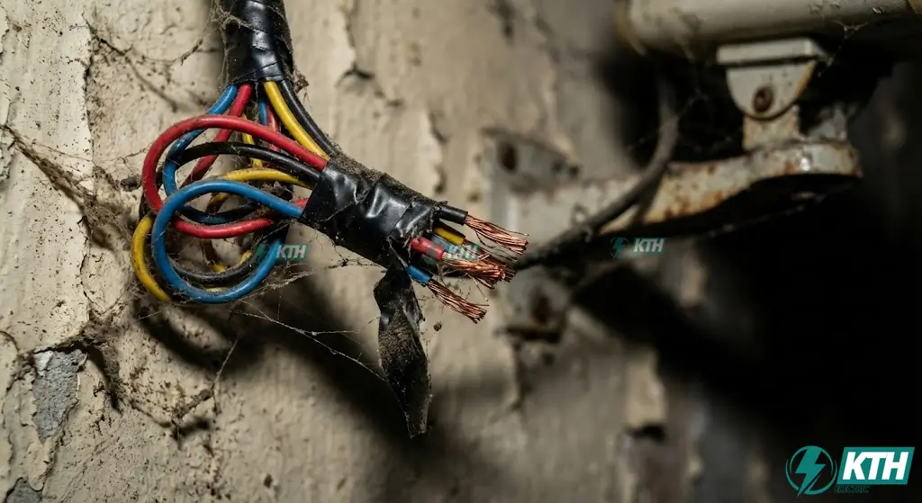 Hình ảnh dây điện camera đi trần lằng nhằng