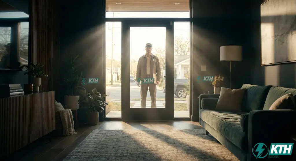 Hình ảnh minh họa công nghệ chống ngược sáng True WDR trên camera giám sát, nhìn rõ mặt người đứng ở cửa ra vào dù bị ngược nắng mạnh.