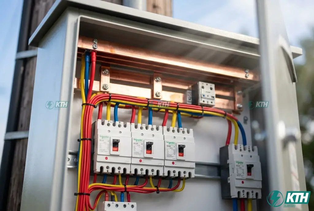 Bảng Điện Cửa Cột 2025: Báo Giá & Hướng Dẫn Lắp Đặt Chuẩn EVN 3 So sánh vỏ tủ điện sắt bị rỉ sét và bảng điện cửa cột composite SMC chống ăn mòn, chống nước.