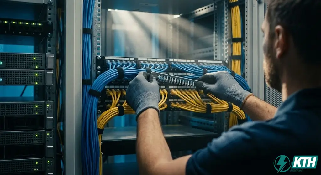 Dịch vụ thi công lắp đặt tổng đài điện thoại và hệ thống mạng LAN văn phòng chuyên nghiệp của KTH Electric.