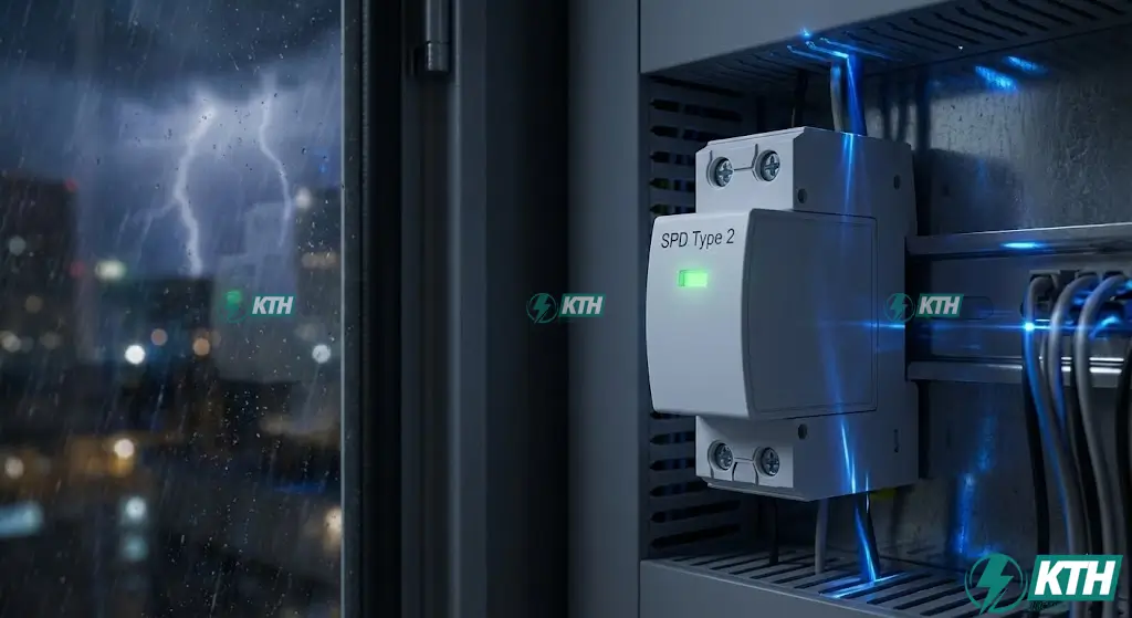 Hệ Thống Bảo Vệ Trạm Sạc EV: 3 "Lá Chắn" An Toàn Bắt Buộc (Chuẩn IEC) 4 Thiết bị chống sét lan truyền SPD Type 2 bảo vệ bo mạch điện tử xe điện khỏi xung điện áp cao.