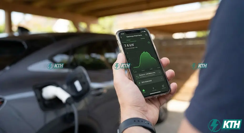 Load Balancing Sạc Xe Điện: Bí Quyết Sạc Nhanh & Tiết Kiệm 2025 3 Ứng dụng quản lý cân bằng tải động Dynamic Load Balancing (DLB) trên điện thoại thông minh.