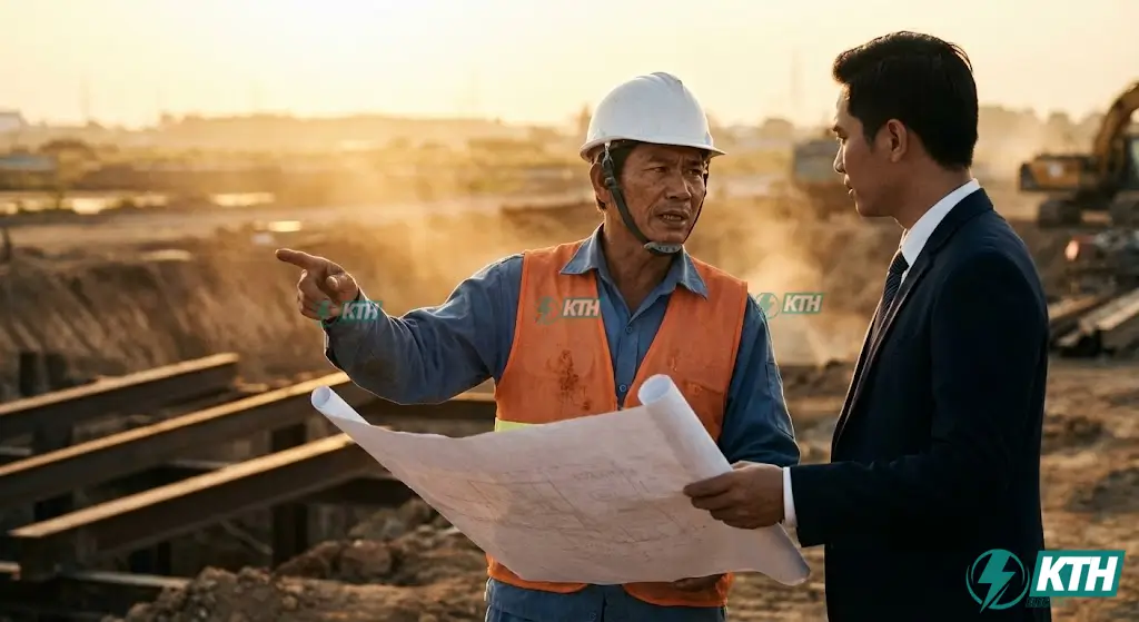 Kỹ sư KTH Electric tư vấn báo giá khảo sát địa hình 2026 và phương án đo đạc tối ưu chi phí cho chủ đầu tư tại thực địa.