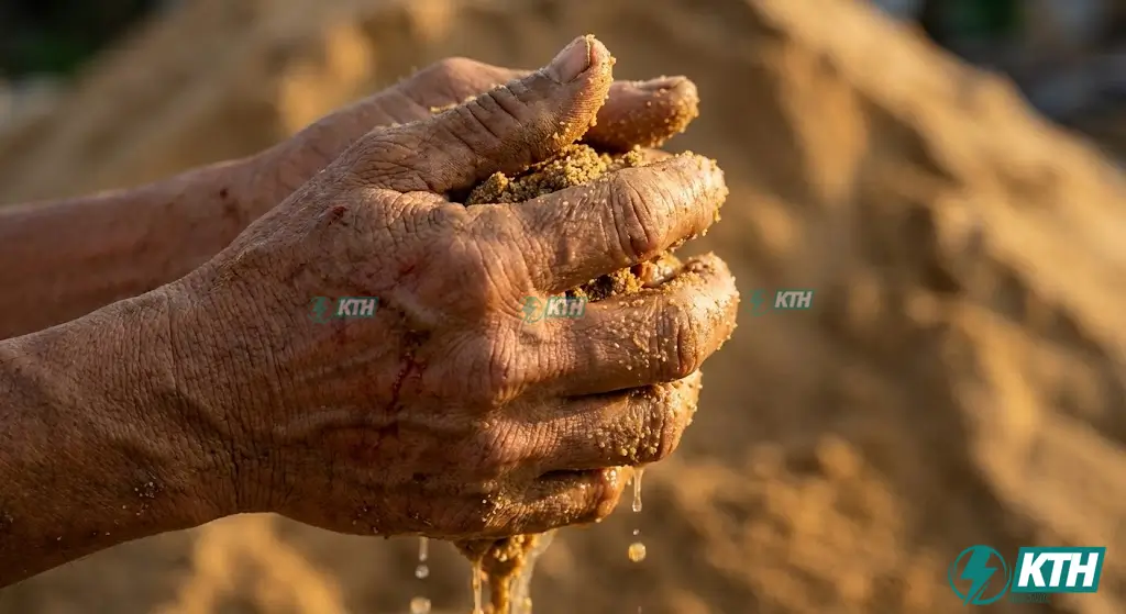 Cách kiểm tra cát sạch và xác định hàm lượng bùn bụi sét trong cốt liệu nhỏ bằng tay tại hiện trường.