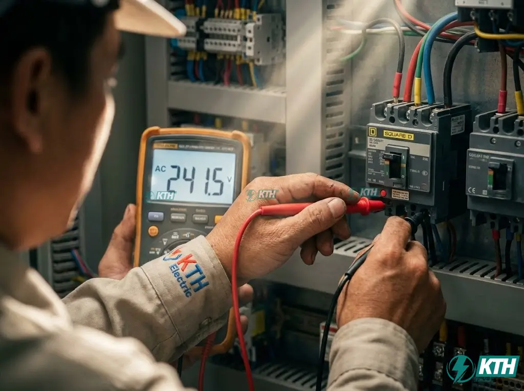 Hướng dẫn cách đo độ sụt áp trên đường dây bằng đồng hồ vạn năng để tính toán tổn thất điện năng.